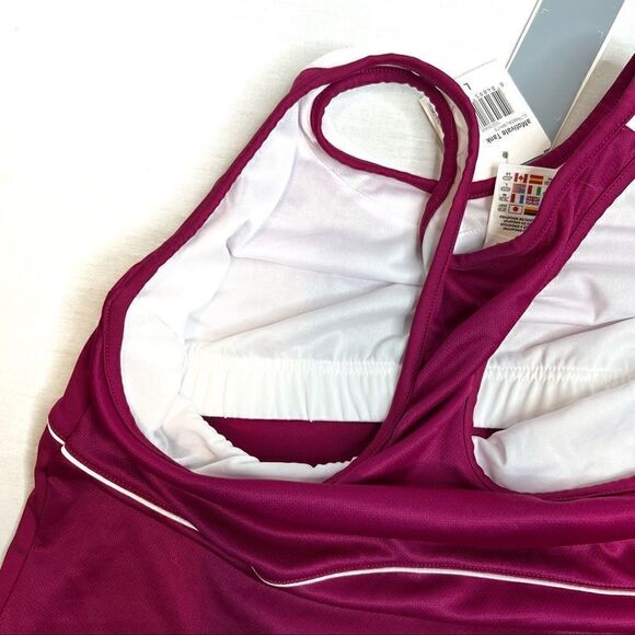 Adidas NWT berry and white motivate tank top with shelf bra size L - Picture 13 of 16